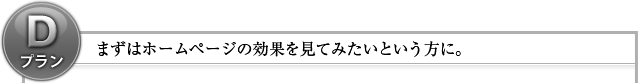 まずはホームページの効果を見てみたいという方に。