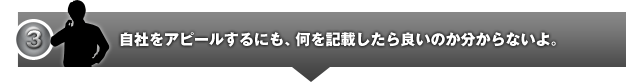 自社をアピールするにも、何を記載したらいいのか分からないよ。